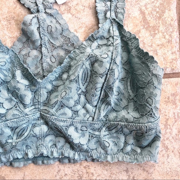 Free People Galloon Racerback Bralette Blue - Picture 6 of 7